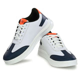 Airbell Navy Synthetic Leather Casual Sneakers for Men's