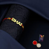 Elegant Bhaiya Rakhi " BHAI" Designe For Bhaiya/Brother/Bhai With Roli Chawal And 1 Greeting Card