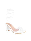 Transparent Block & Strappy Heel Sandal For Women's