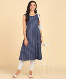 Women's Casual Wear Sleeveless Round Long Kurtis