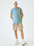 Hollander Cotton Color Block Half Sleeves Mens Round Neck T-Shirt